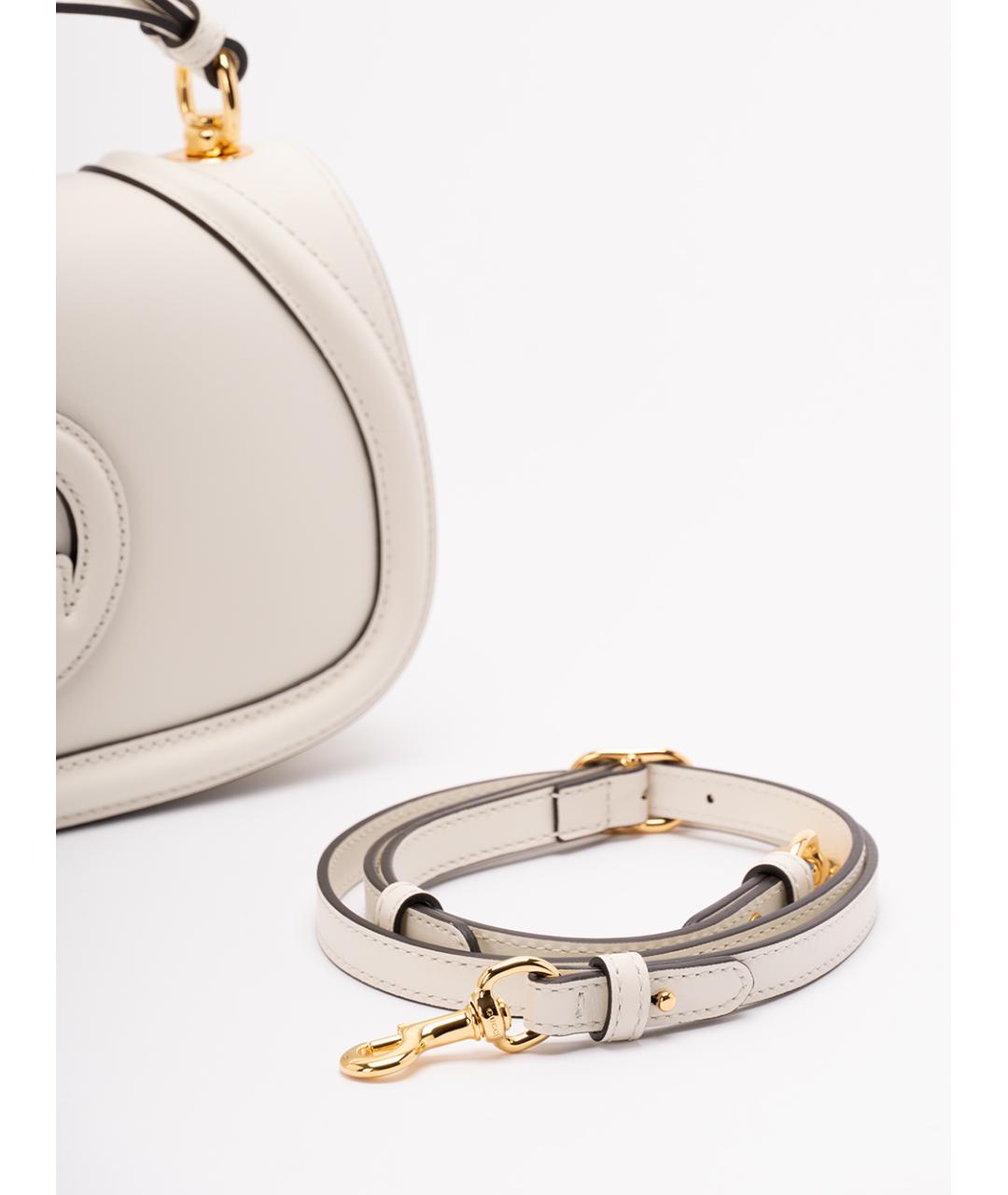 GUCCI Белая кожаная сумка с короткими ручками, фото 4