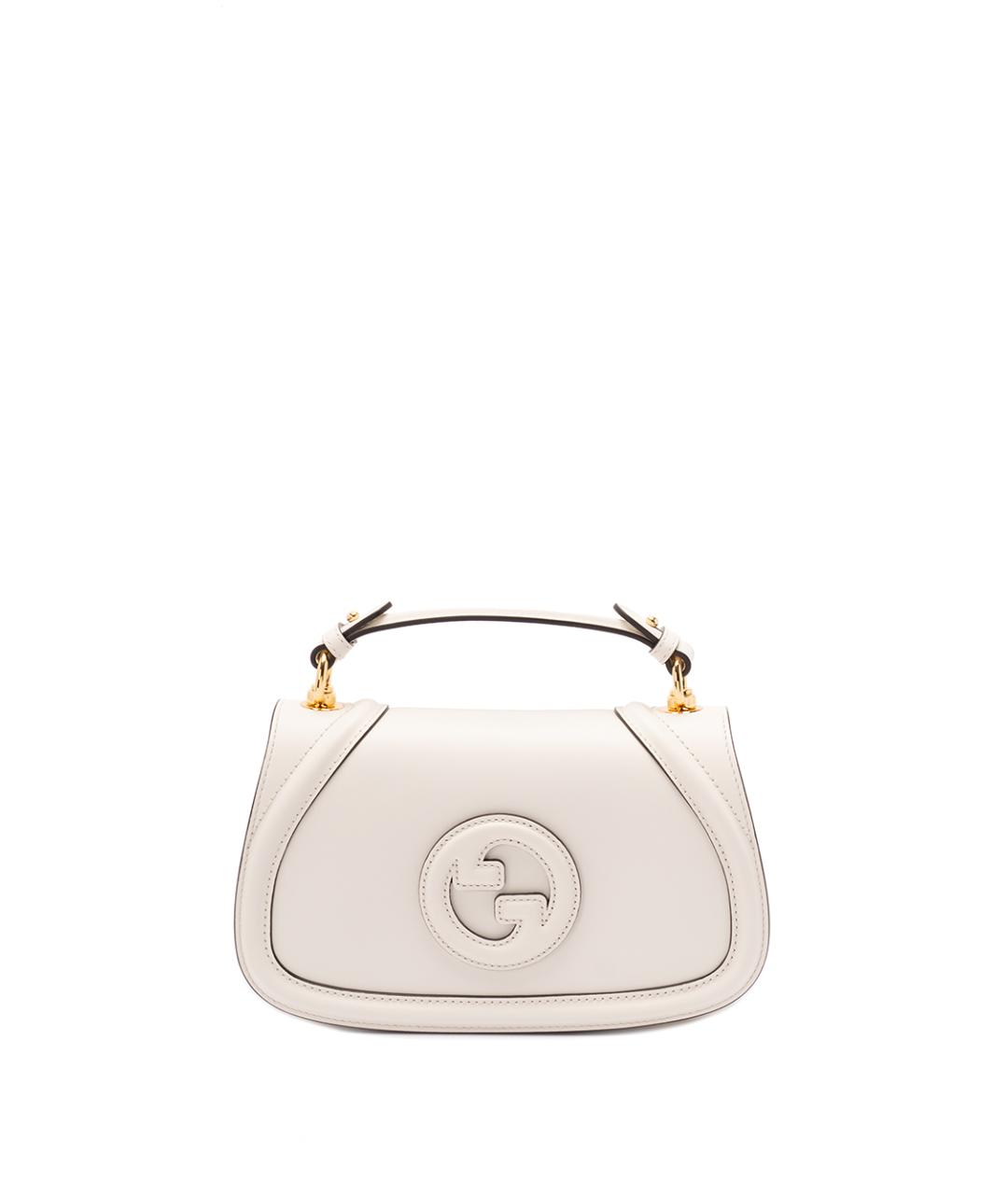 GUCCI Белая кожаная сумка с короткими ручками, фото 1