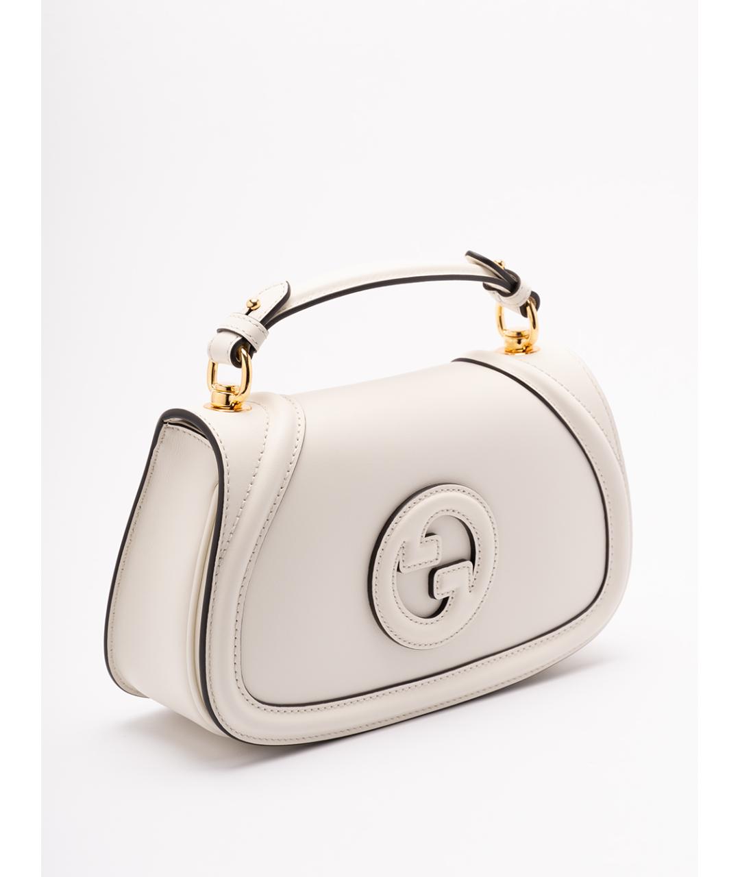 GUCCI Белая кожаная сумка с короткими ручками, фото 3