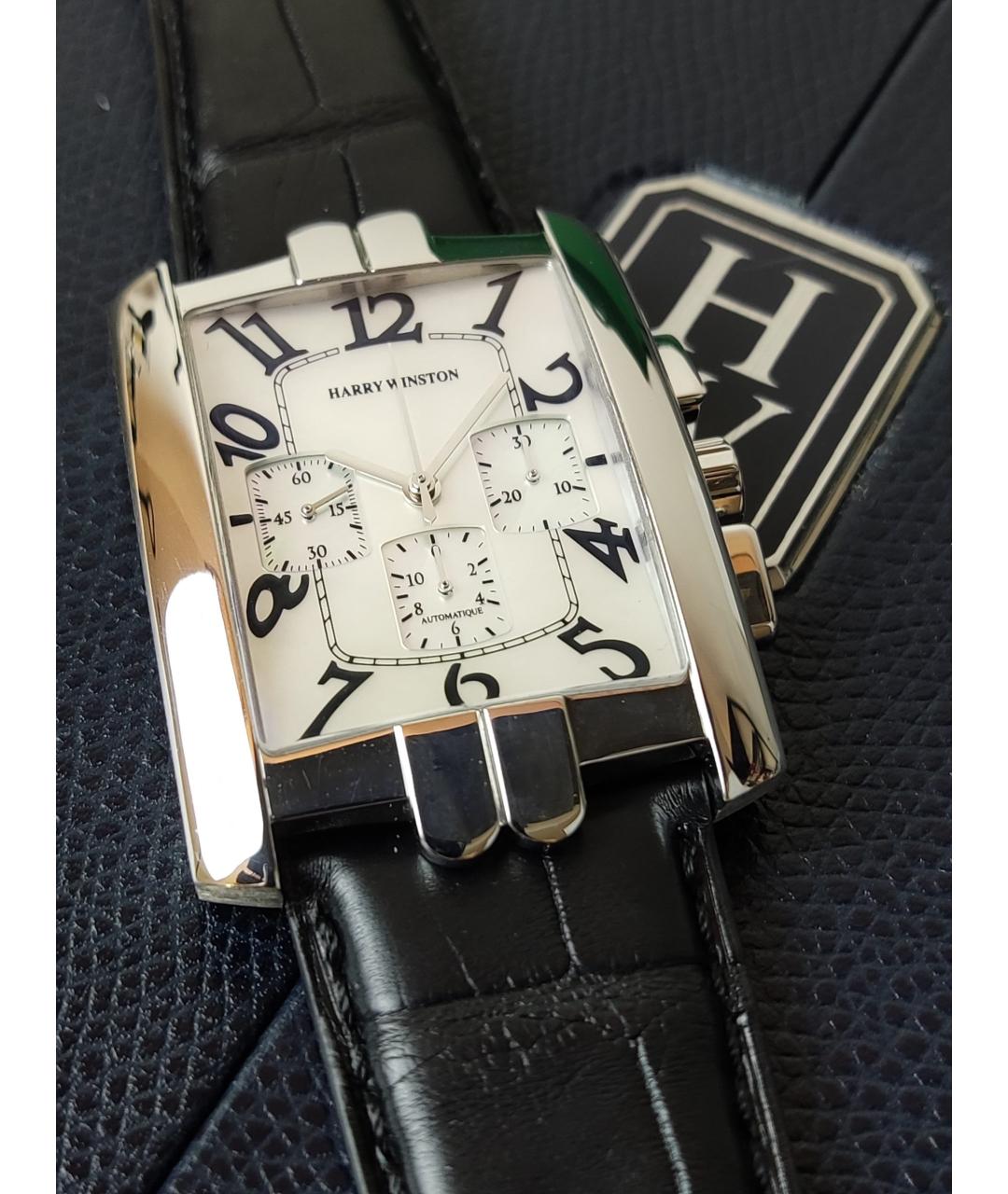 Harry Winston Черные часы из белого золота, фото 3