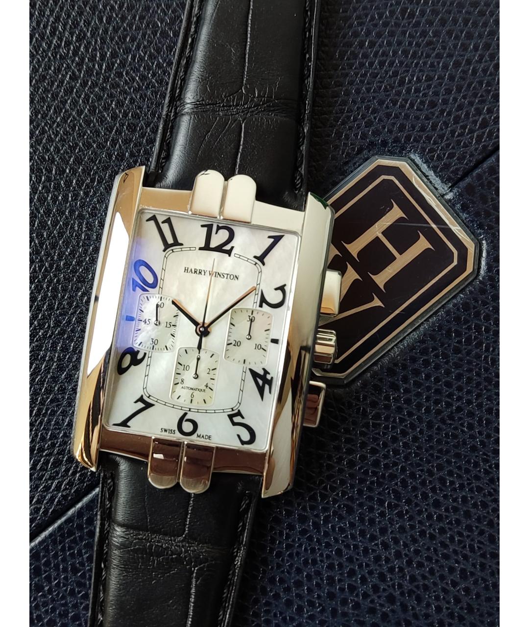 Harry Winston Черные часы из белого золота, фото 2