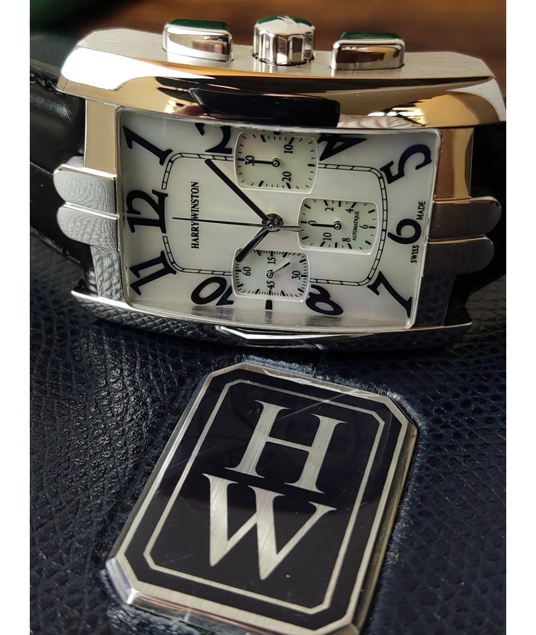 Harry Winston Черные часы из белого золота, фото 4