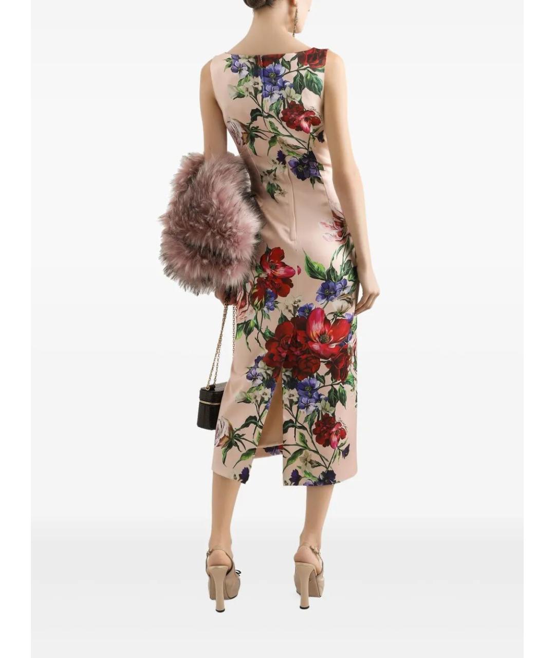 DOLCE&GABBANA Розовое вискозное коктейльное платье, фото 5