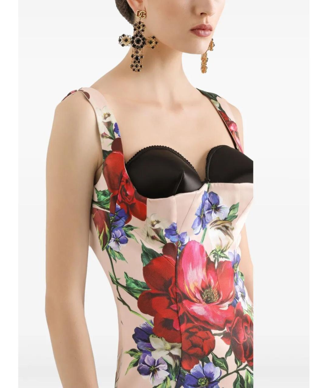 DOLCE&GABBANA Розовое вискозное коктейльное платье, фото 3