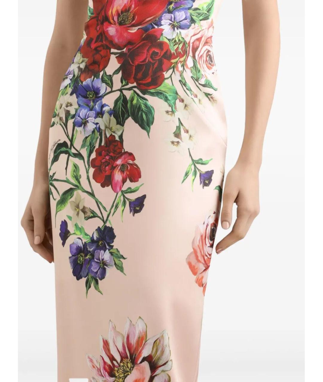 DOLCE&GABBANA Розовое вискозное коктейльное платье, фото 4