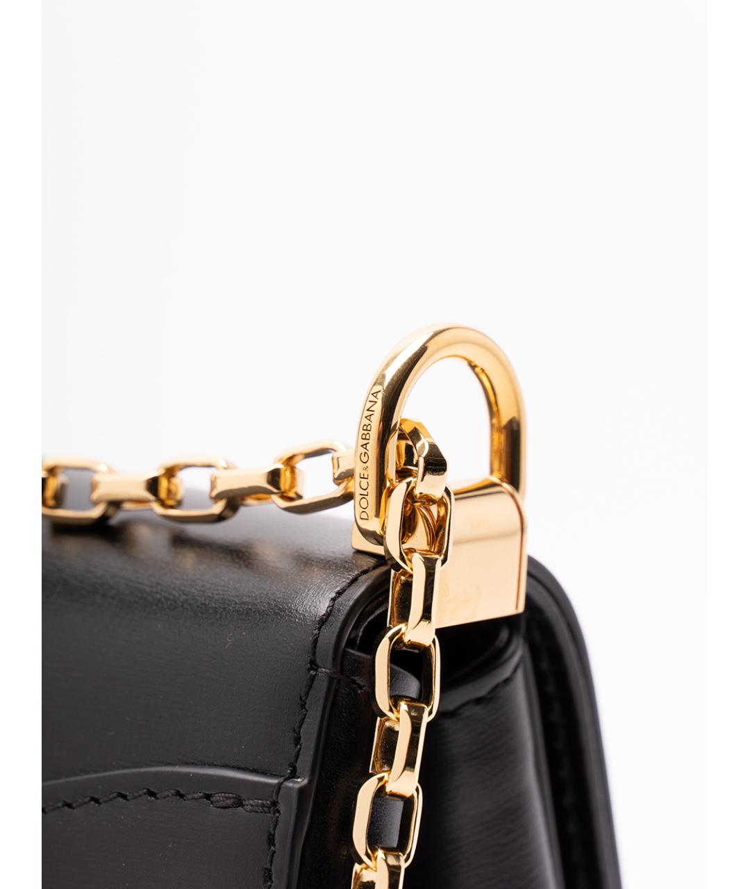 DOLCE&GABBANA Черная кожаная сумка через плечо, фото 4