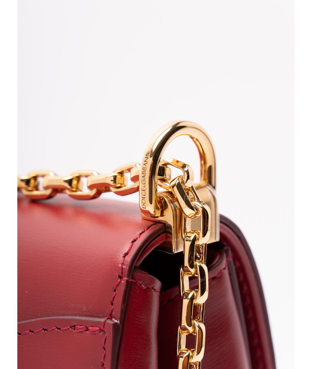 DOLCE&GABBANA Красная кожаная сумка через плечо, фото 4