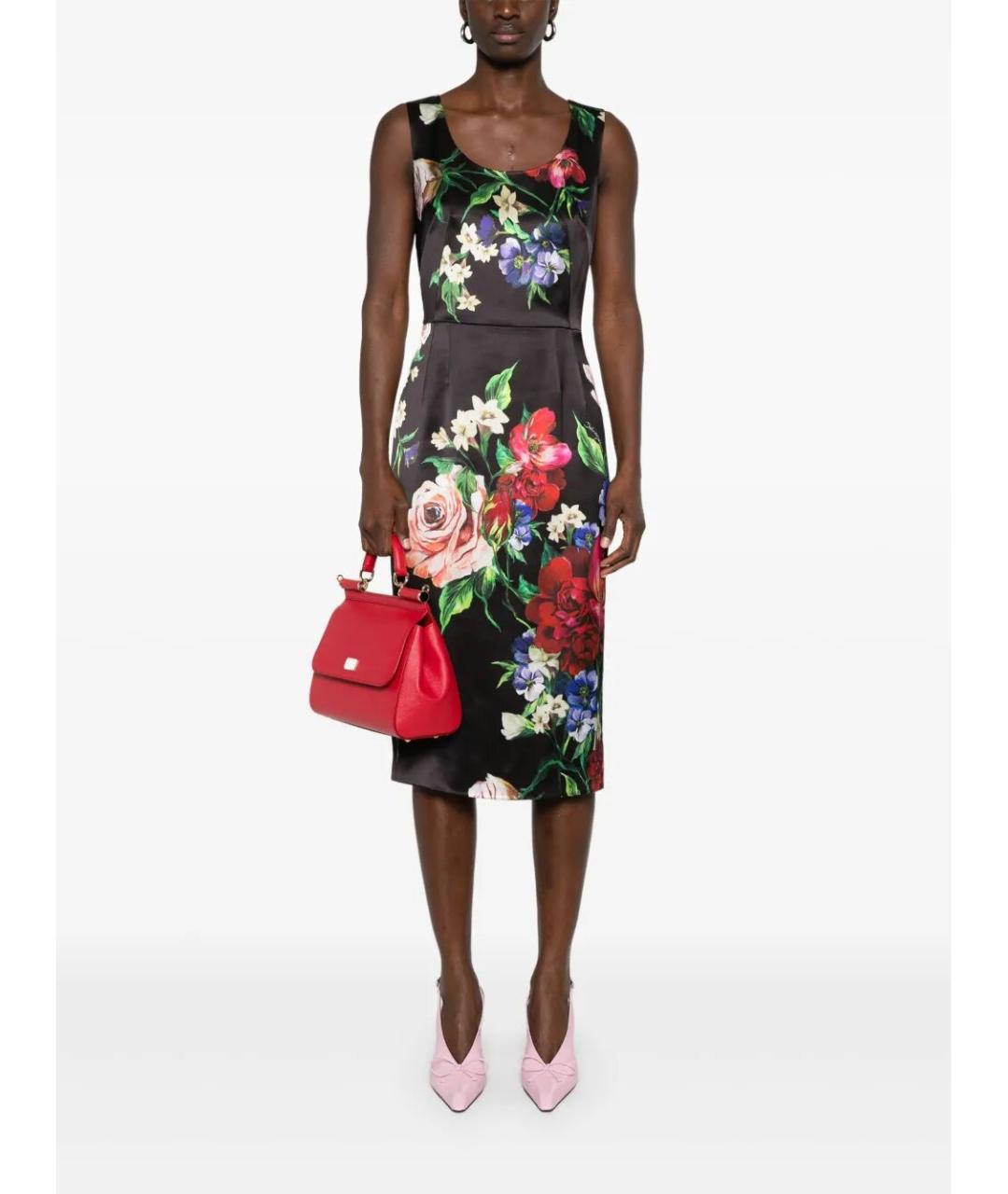 DOLCE&GABBANA Черное вискозное повседневное платье, фото 2