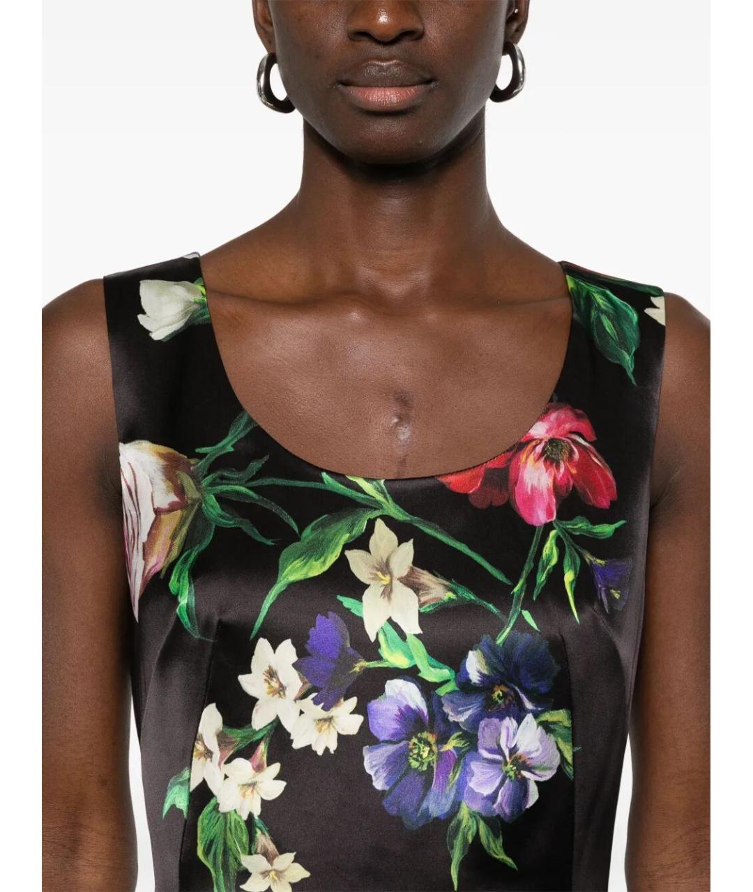 DOLCE&GABBANA Черное вискозное повседневное платье, фото 4