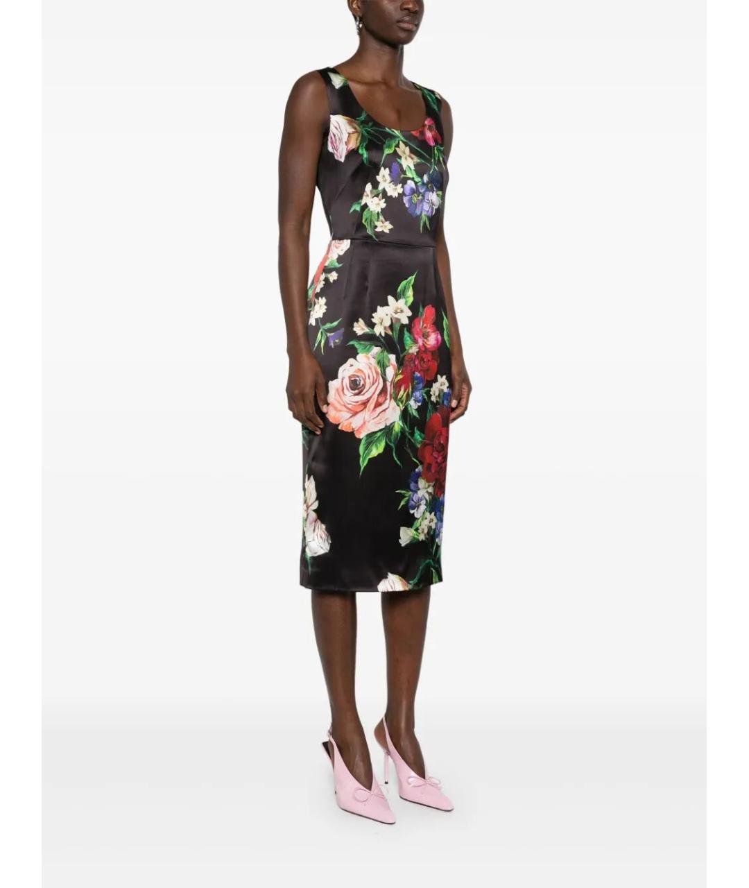 DOLCE&GABBANA Черное вискозное повседневное платье, фото 5