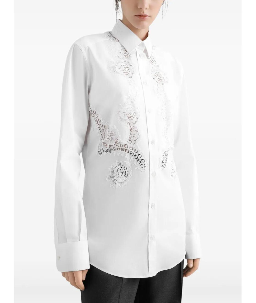DOLCE&GABBANA Белая хлопко-эластановая рубашка, фото 3