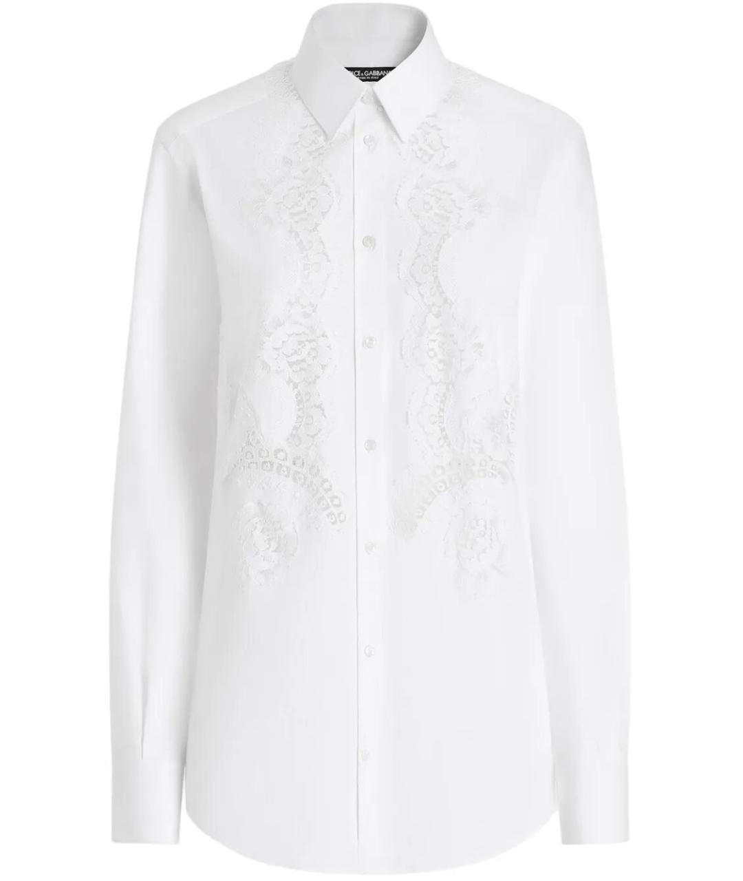 DOLCE&GABBANA Белая хлопко-эластановая рубашка, фото 1