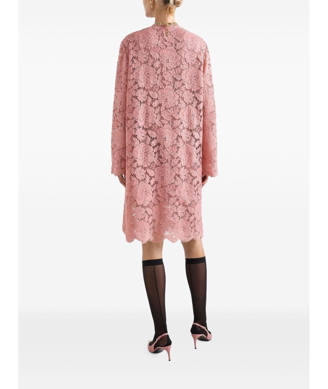 DOLCE&GABBANA Розовое вискозное коктейльное платье, фото 3