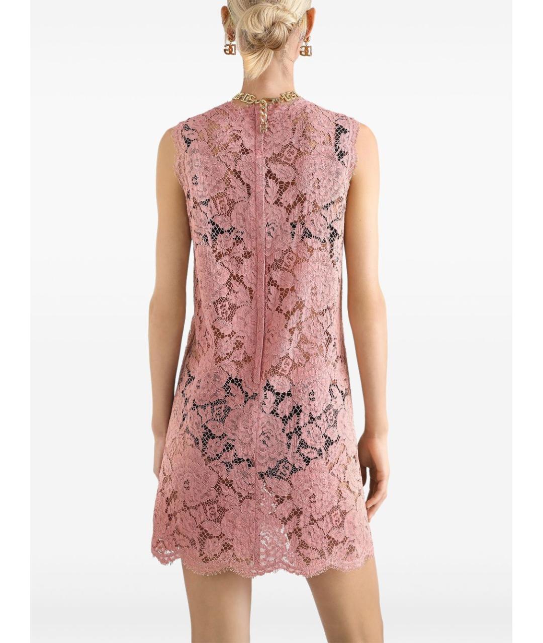 DOLCE&GABBANA Розовое вискозное коктейльное платье, фото 4