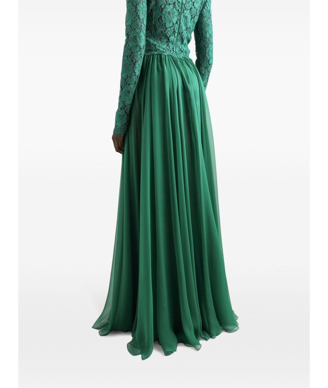 DOLCE&GABBANA Зеленые шелковое вечернее платье, фото 4
