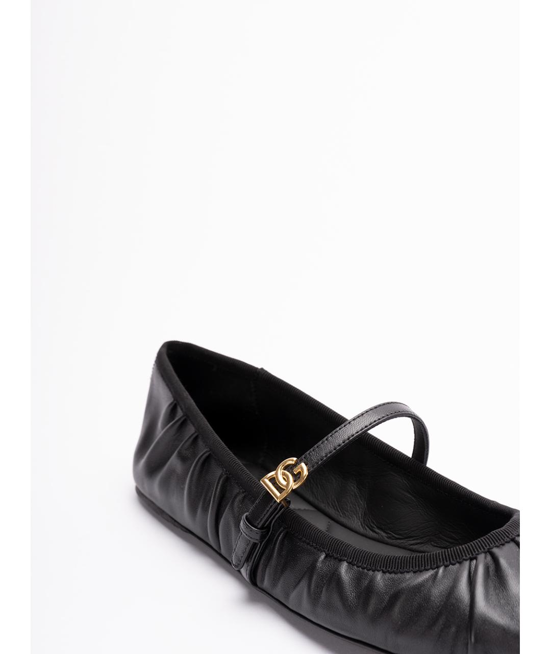 DOLCE&GABBANA Черные кожаные балетки, фото 5