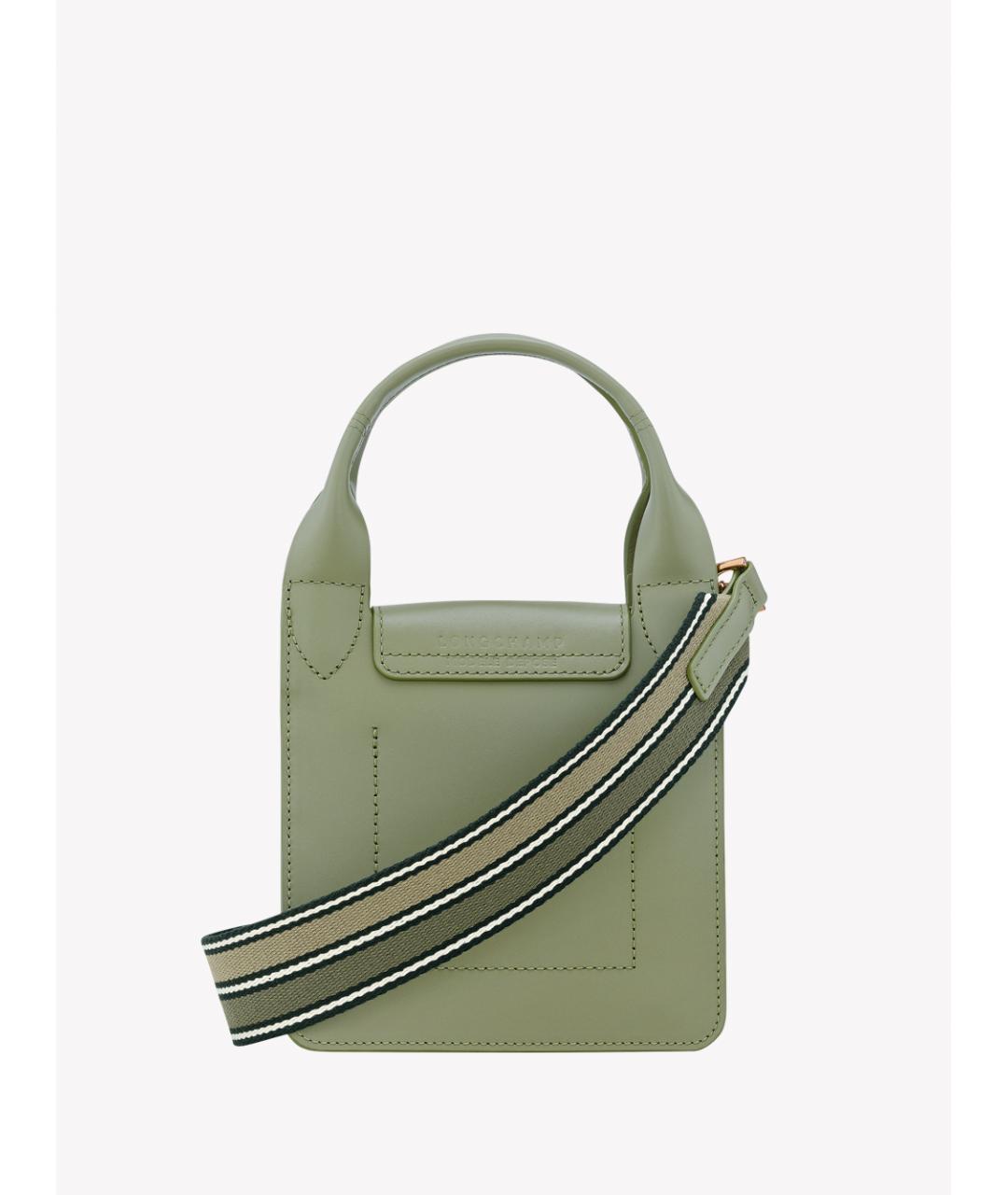 LONGCHAMP Зеленая кожаная сумка тоут, фото 3