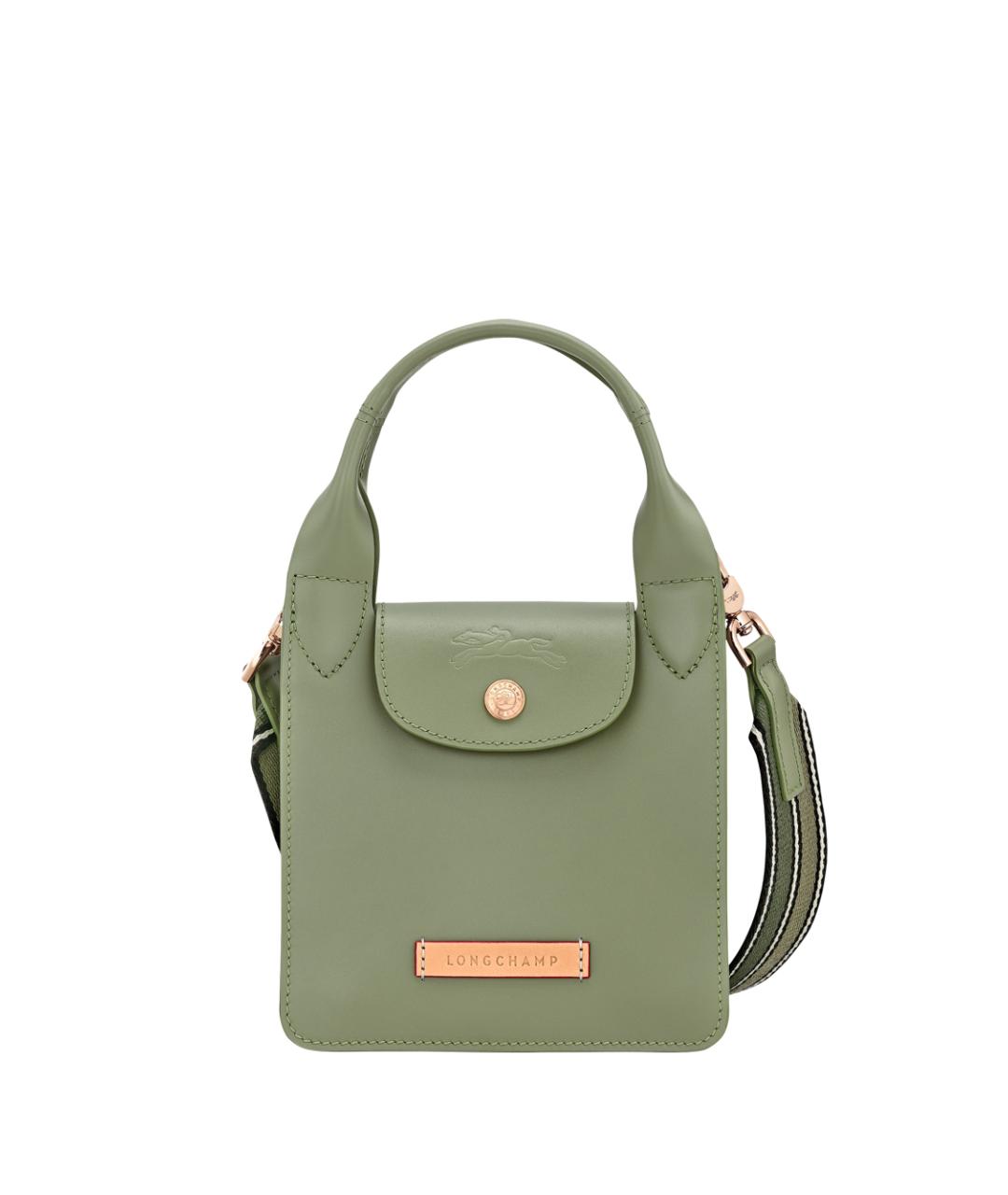 LONGCHAMP Зеленая кожаная сумка тоут, фото 1