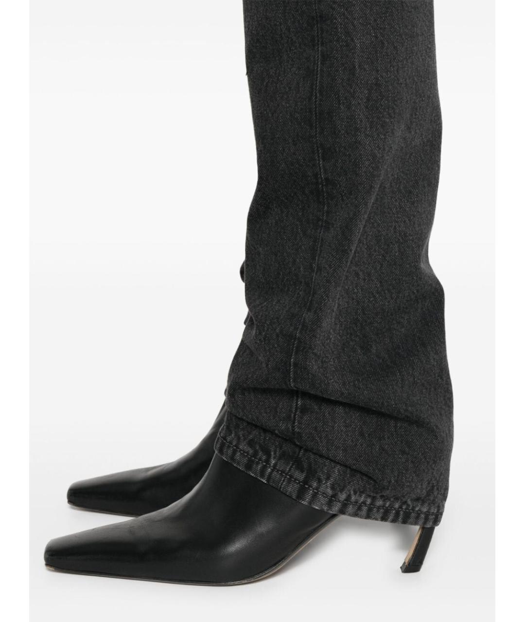 SAINT LAURENT Черные хлопковые прямые джинсы, фото 4