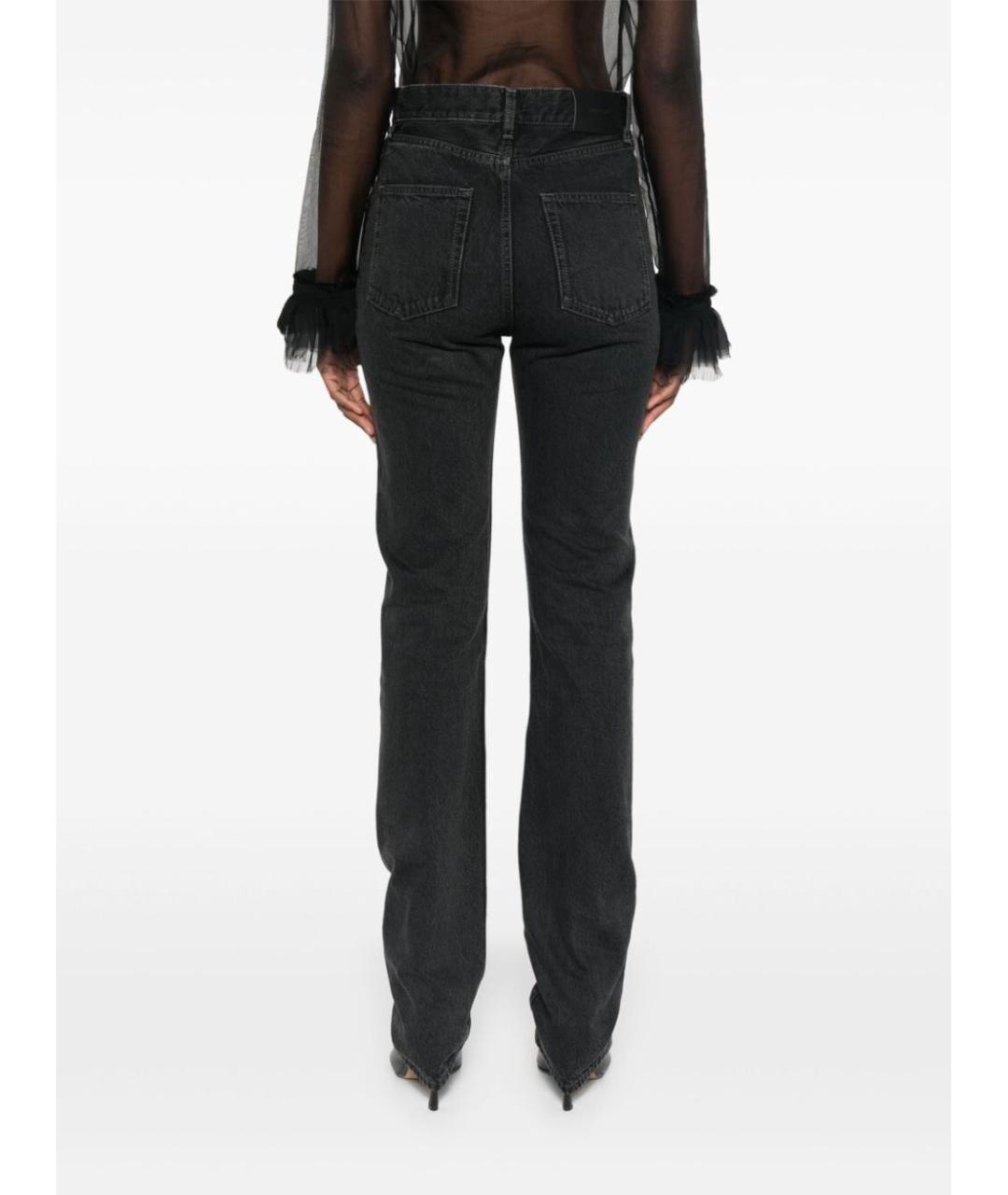 SAINT LAURENT Черные хлопковые прямые джинсы, фото 3