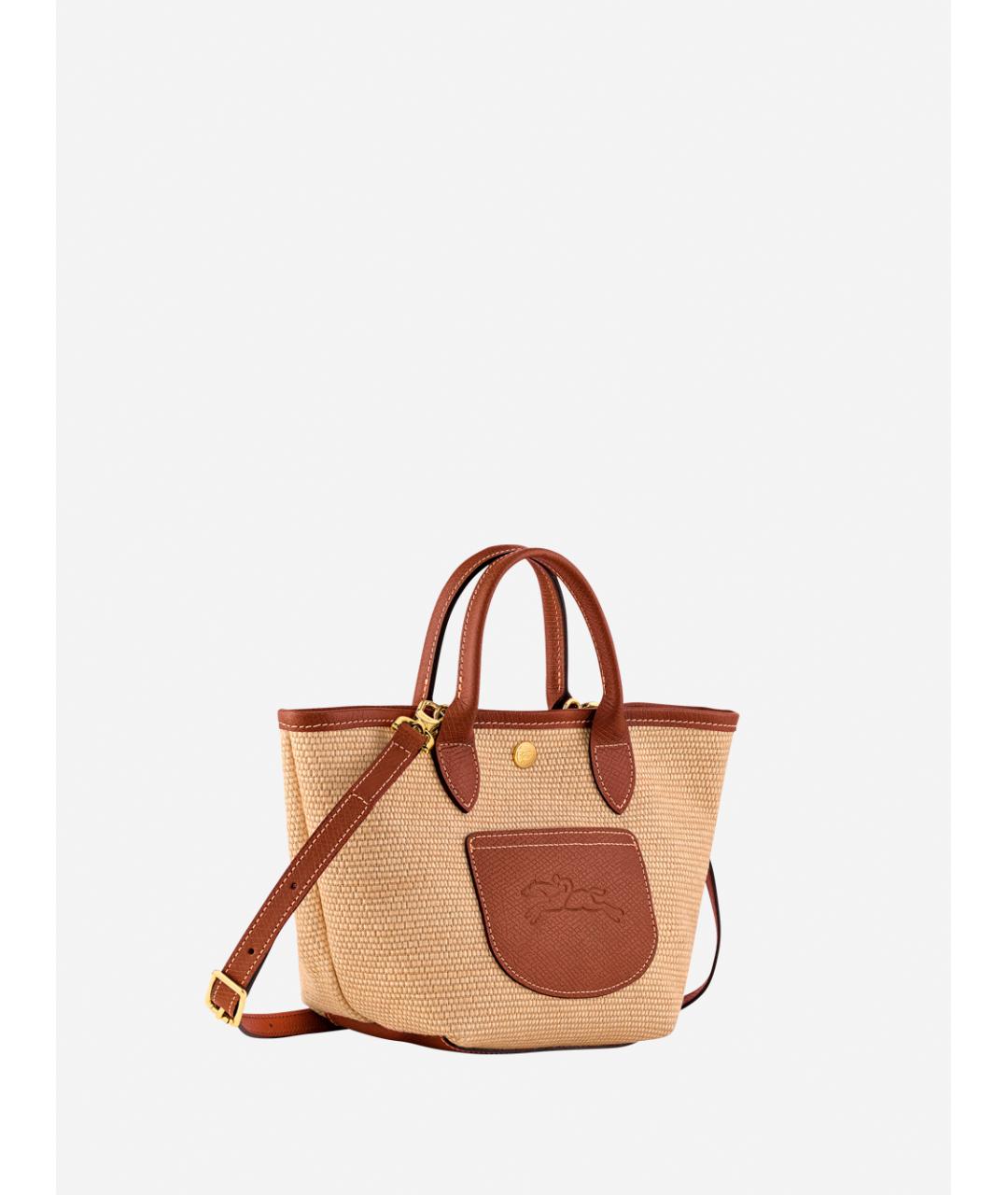 LONGCHAMP Бежевая плетеная пляжная сумка, фото 3