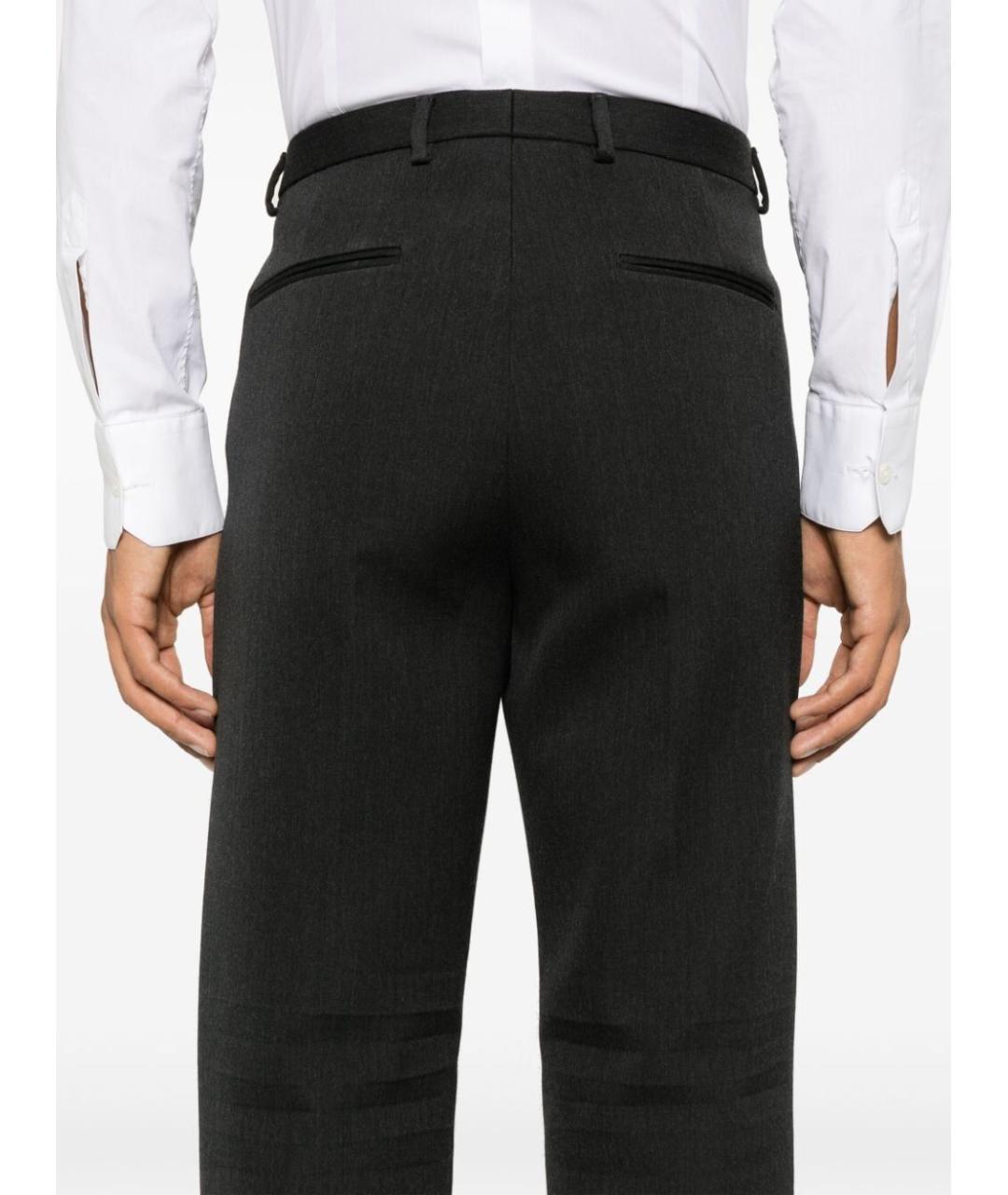 GUCCI Антрацитовые шерстяные классические брюки, фото 3