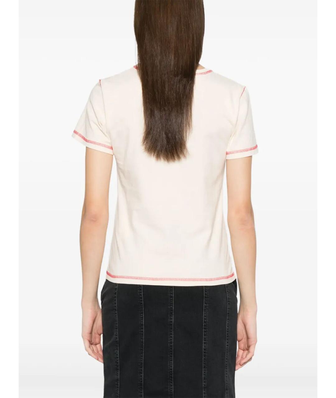 GOLDEN GOOSE DELUXE BRAND Розовая хлопковая футболка, фото 4