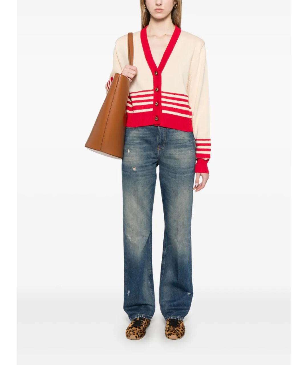 GOLDEN GOOSE DELUXE BRAND Синие хлопковые прямые джинсы, фото 2