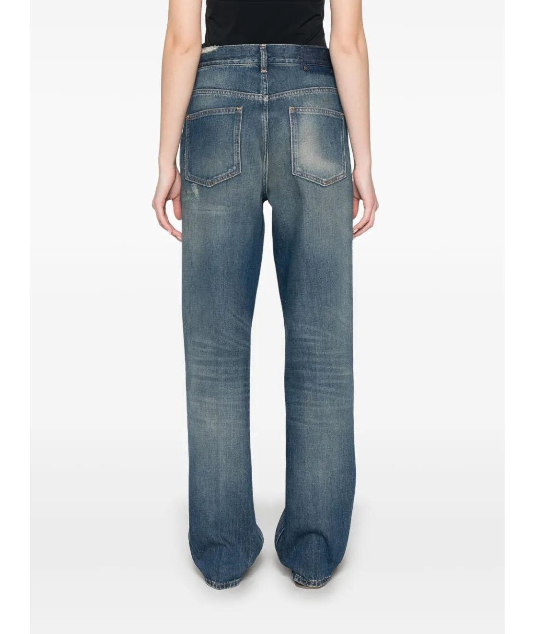 GOLDEN GOOSE DELUXE BRAND Синие хлопковые прямые джинсы, фото 5
