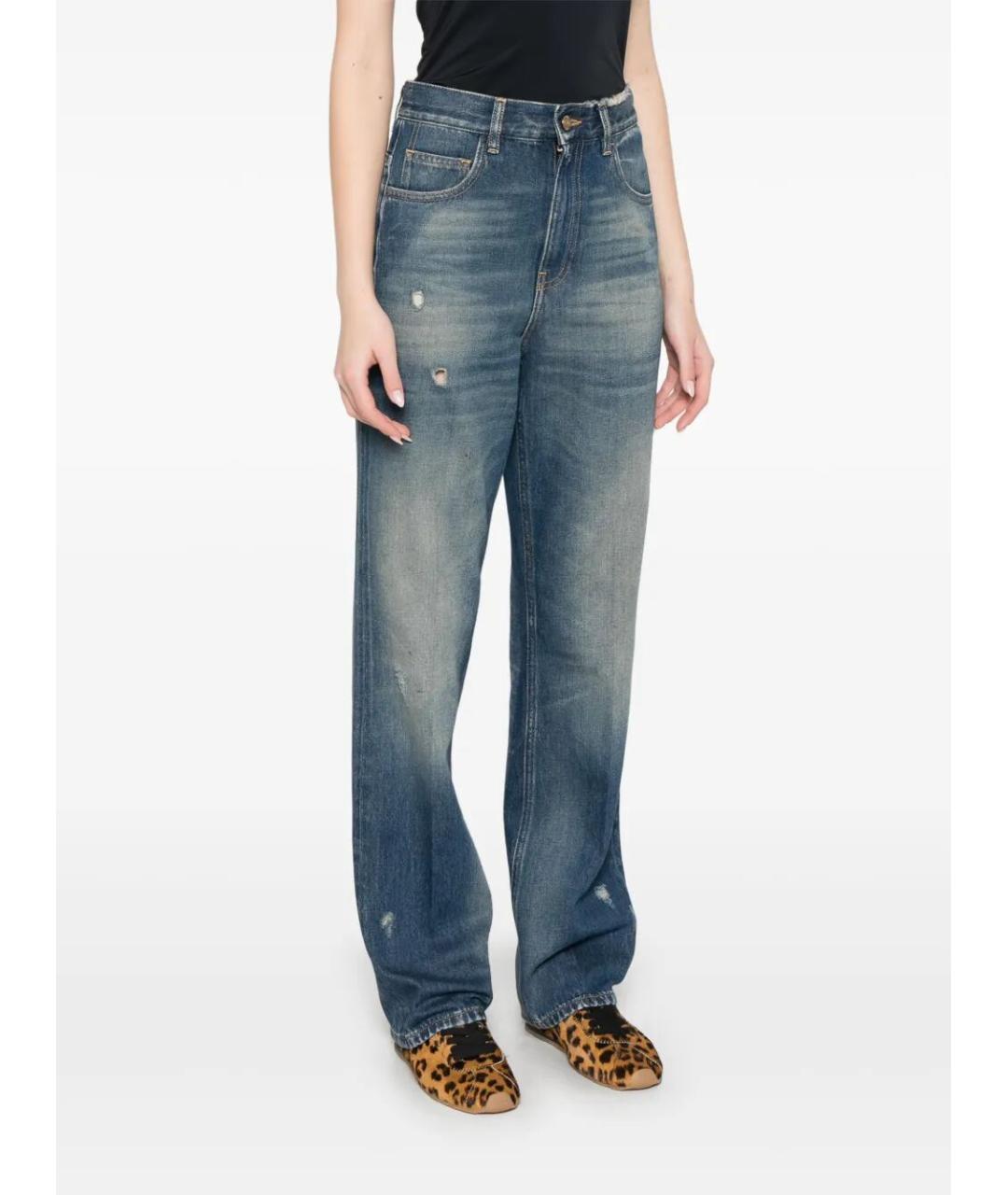 GOLDEN GOOSE DELUXE BRAND Синие хлопковые прямые джинсы, фото 3
