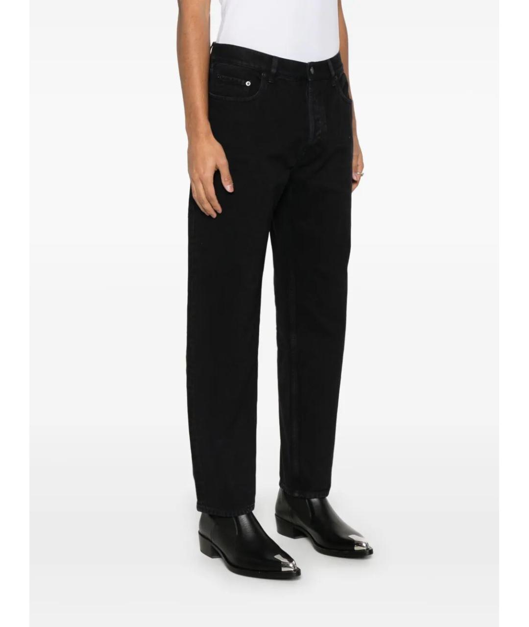SAINT LAURENT Черные хлопковые прямые джинсы, фото 4