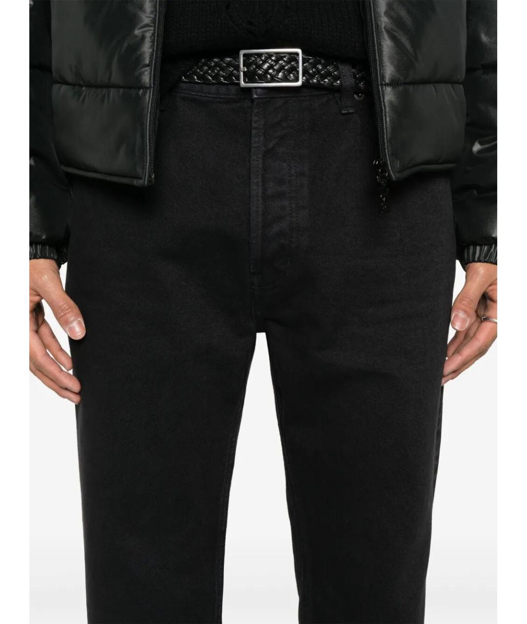 SAINT LAURENT Черные хлопковые прямые джинсы, фото 3