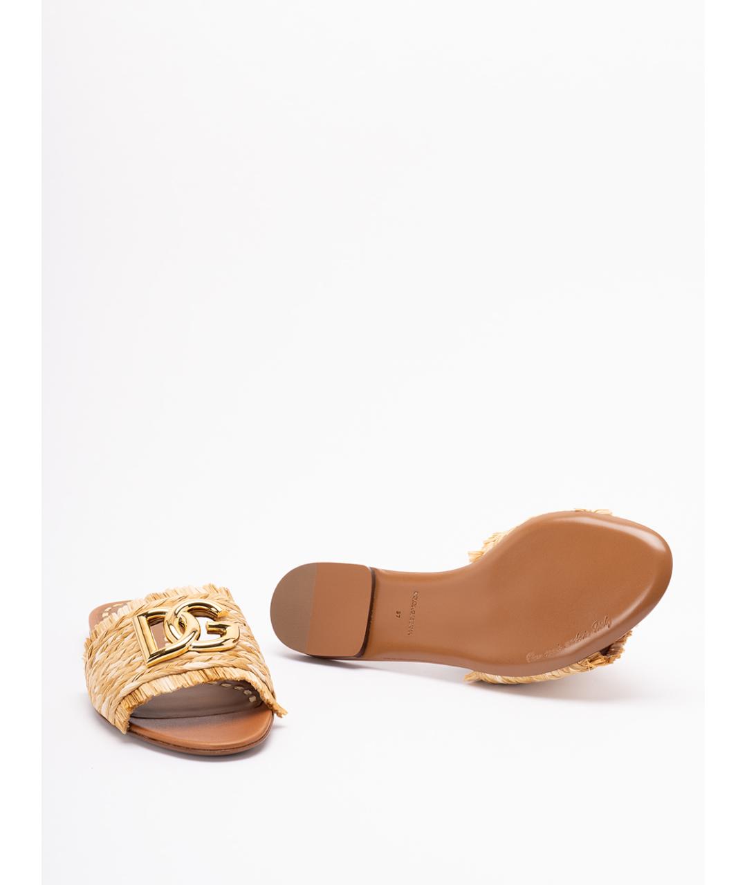 DOLCE&GABBANA Бежевые шлепанцы, фото 4