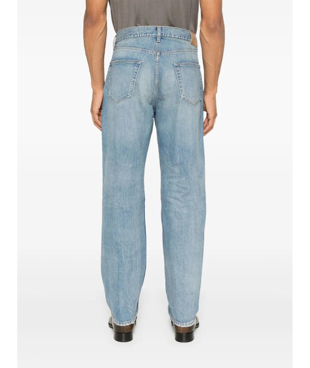 SAINT LAURENT Голубые хлопковые прямые джинсы, фото 3