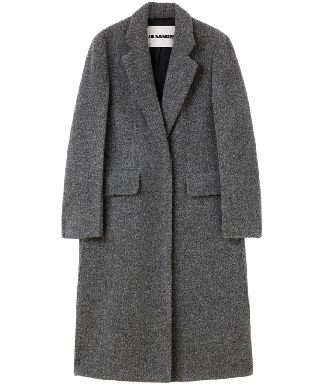 JIL SANDER Серое шерстяное пальто, фото 1