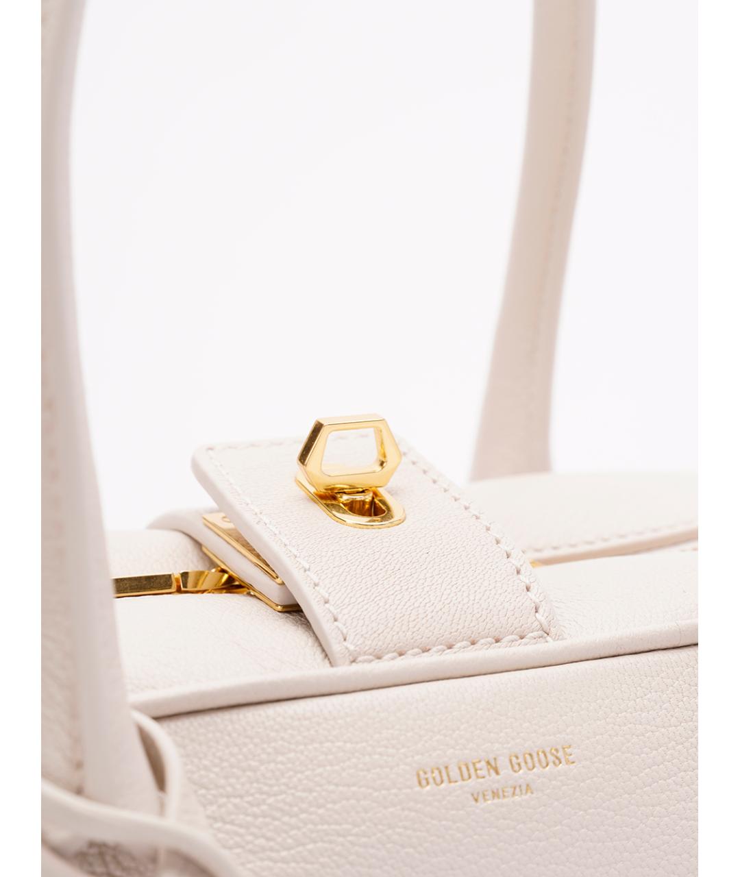 GOLDEN GOOSE DELUXE BRAND Бежевая кожаная сумка тоут, фото 4