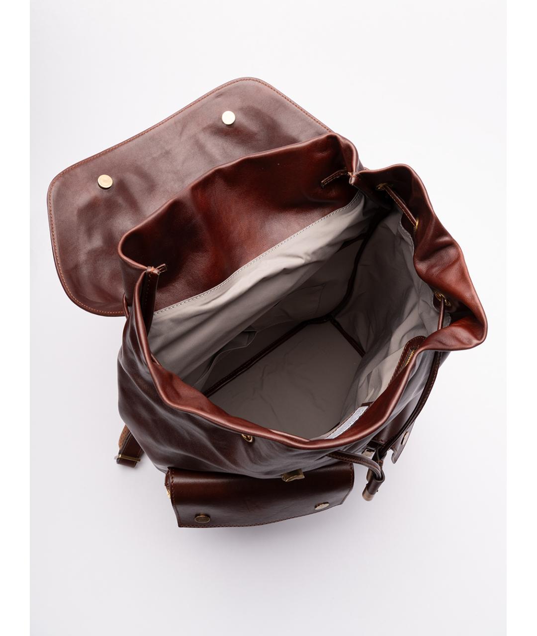 BRUNELLO CUCINELLI Бордовый кожаный рюкзак, фото 6