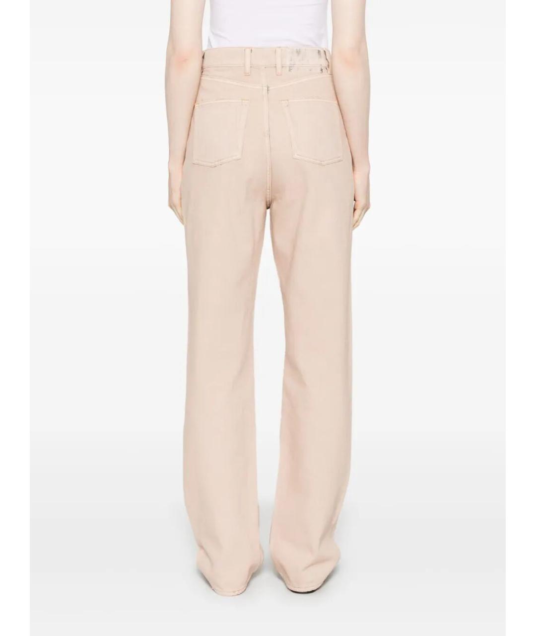 GOLDEN GOOSE DELUXE BRAND Бежевые хлопковые прямые джинсы, фото 3