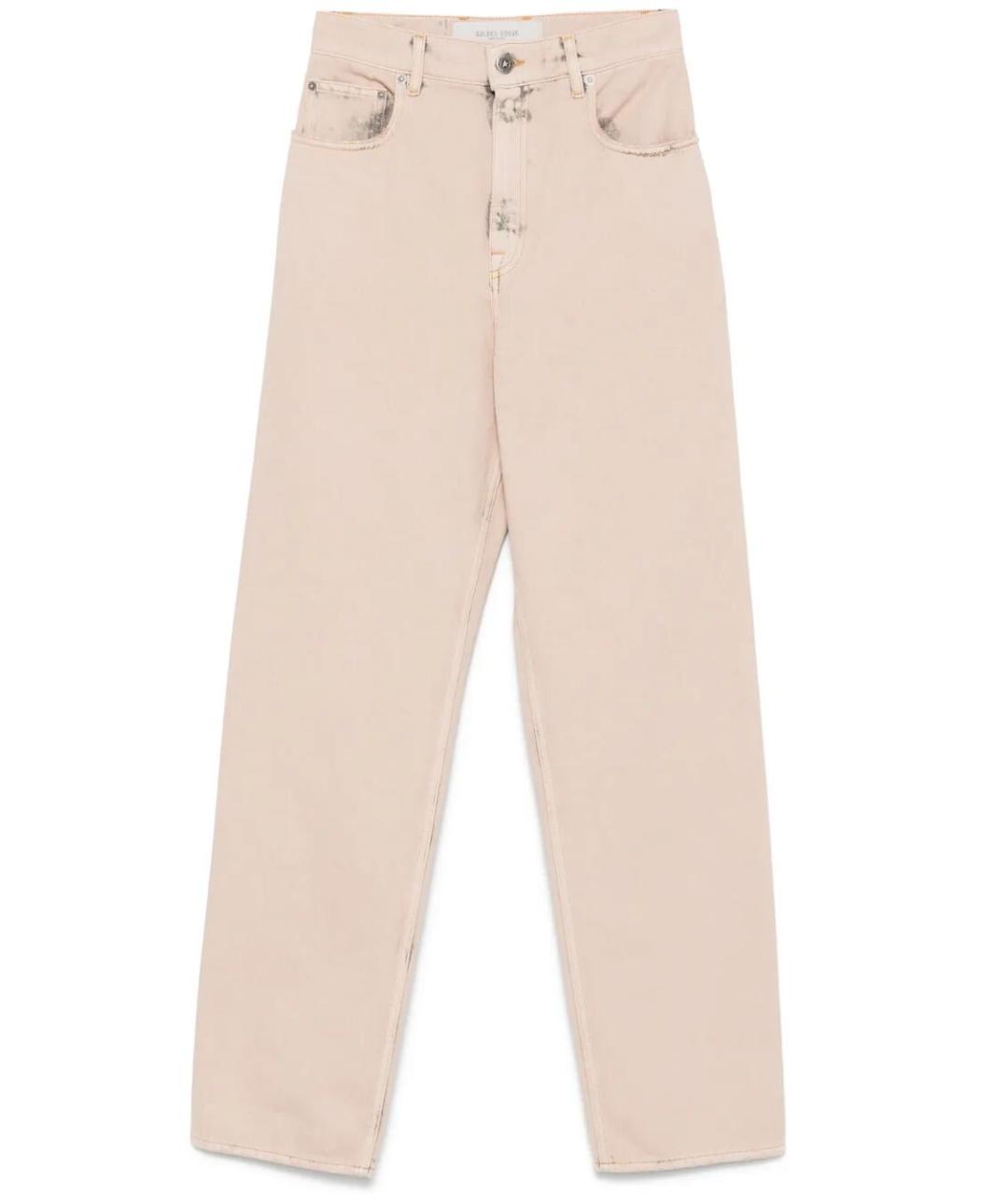 GOLDEN GOOSE DELUXE BRAND Бежевые хлопковые прямые джинсы, фото 1