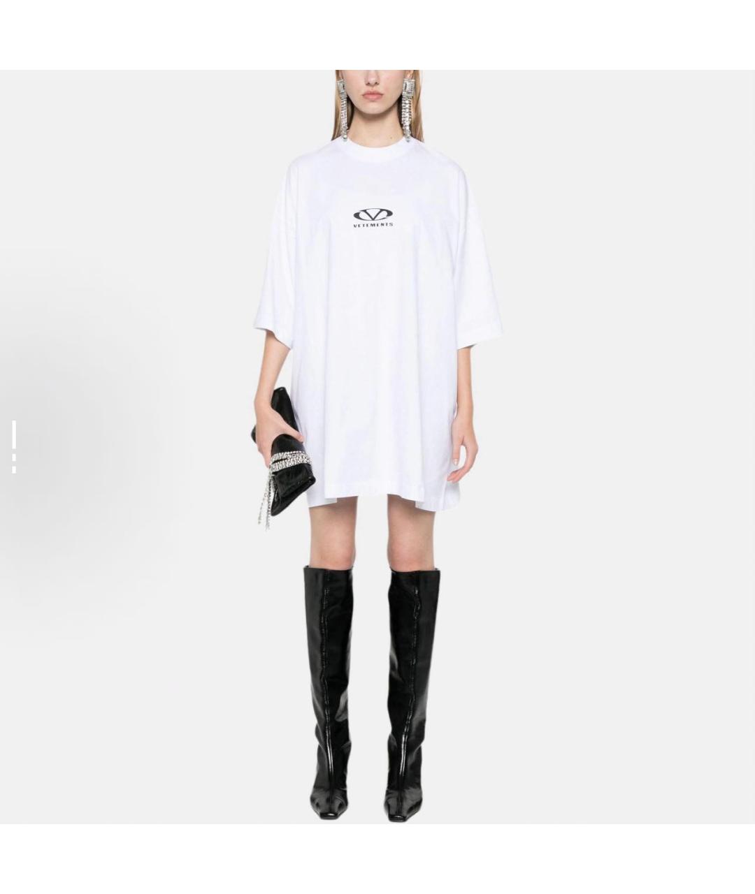 VETEMENTS Белая хлопковая футболка, фото 3