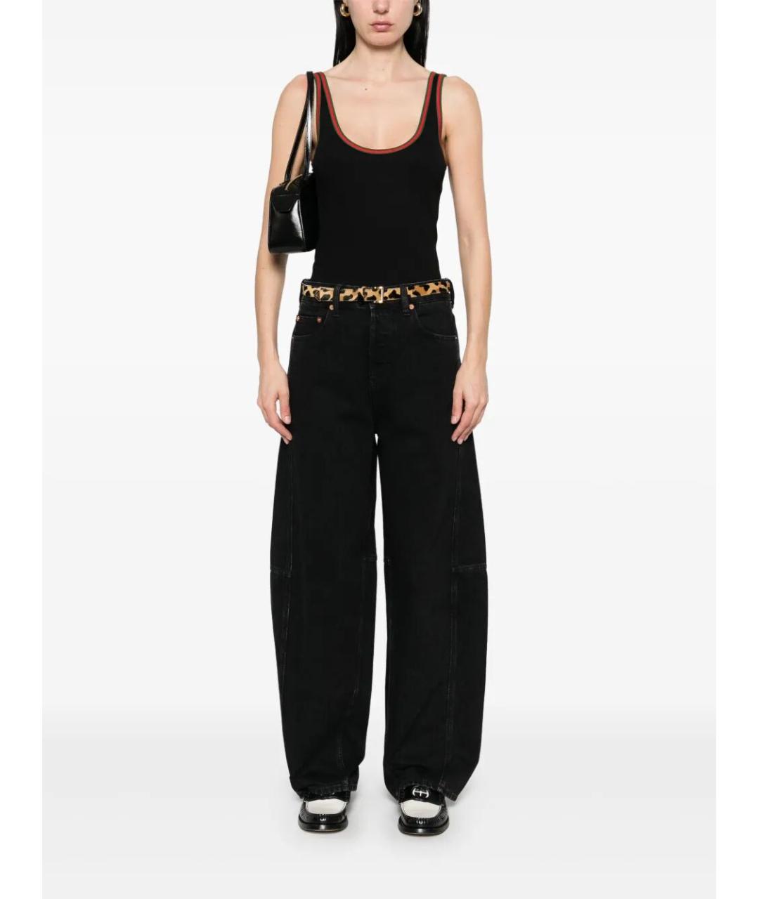 GUCCI Черные хлопковые прямые джинсы, фото 2