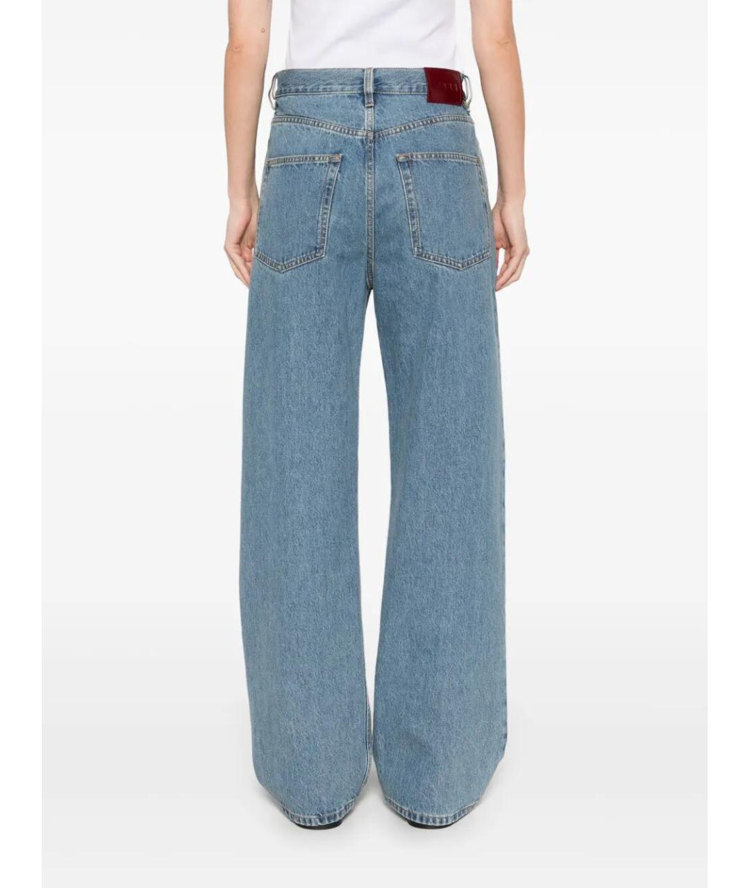 GUCCI Голубые хлопковые прямые джинсы, фото 3