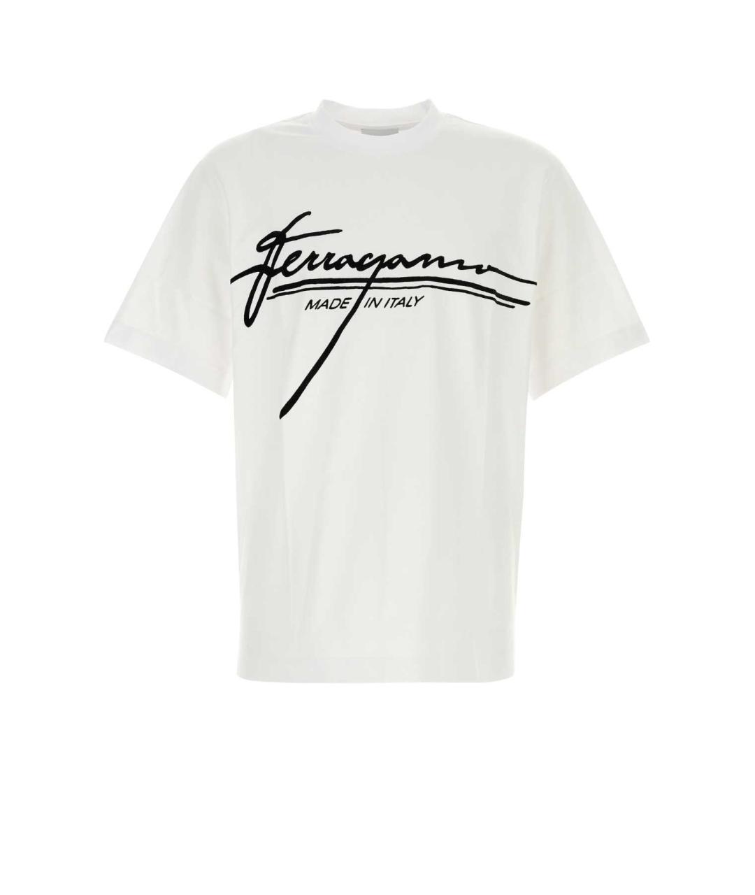FERRAGAMO Белая хлопковая футболка, фото 1