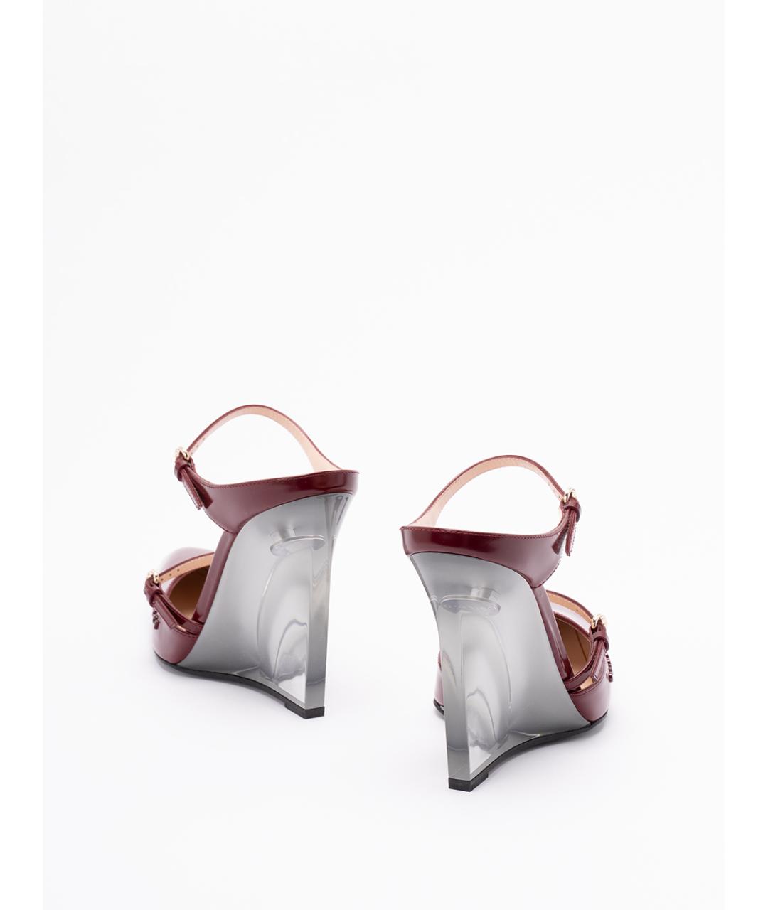 GUCCI Бордовые мюли из лакированной кожи, фото 3