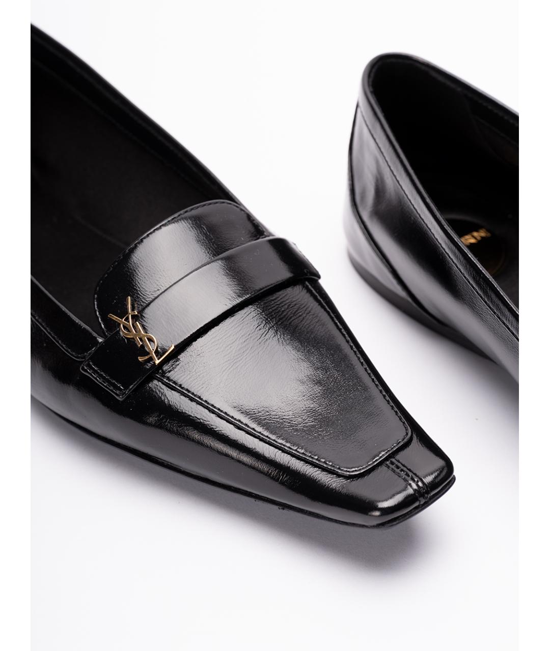 SAINT LAURENT Черные кожаные балетки, фото 5