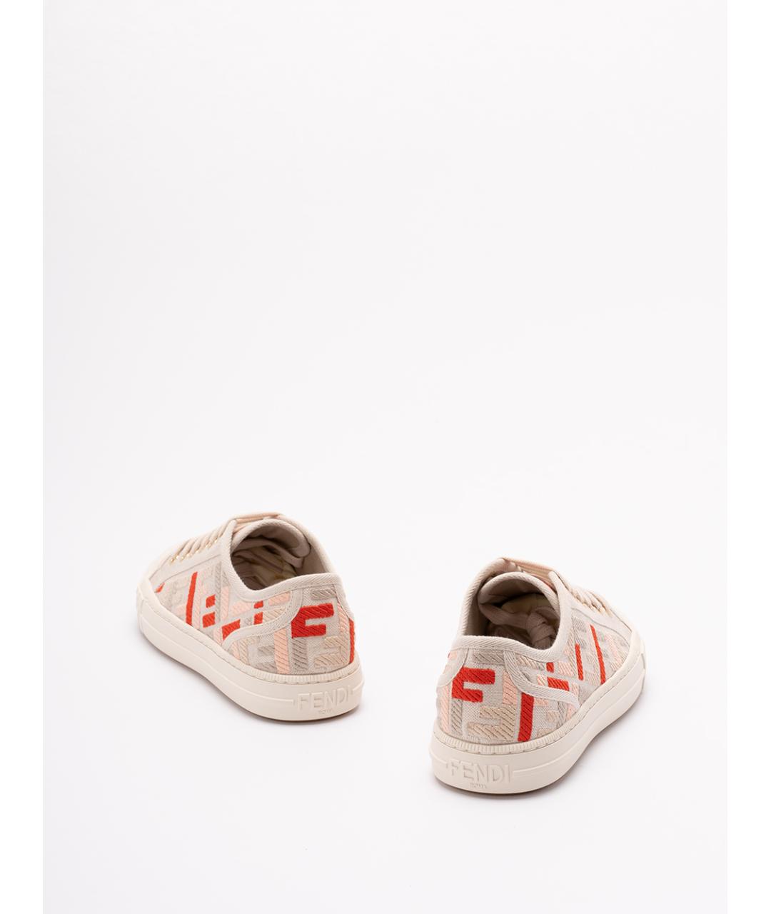 FENDI Розовые текстильные кеды, фото 3