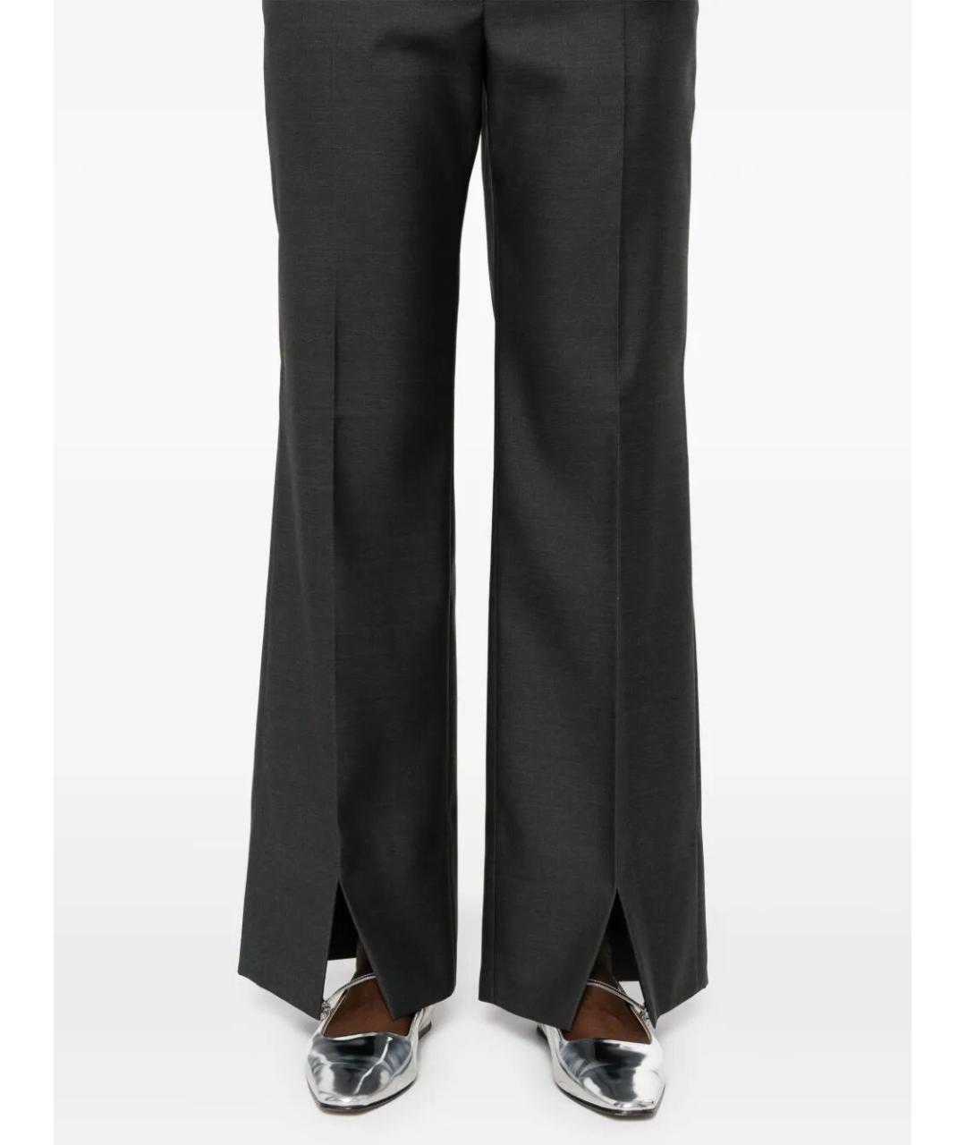 GUCCI Антрацитовые шерстяные прямые брюки, фото 4