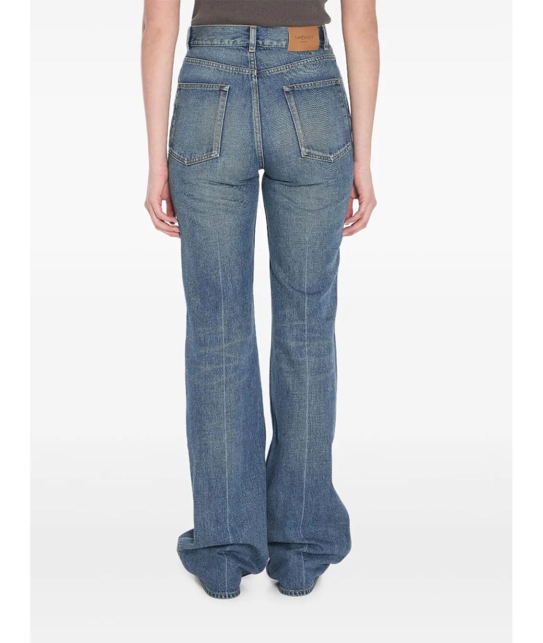 SAINT LAURENT Голубые хлопковые прямые джинсы, фото 5