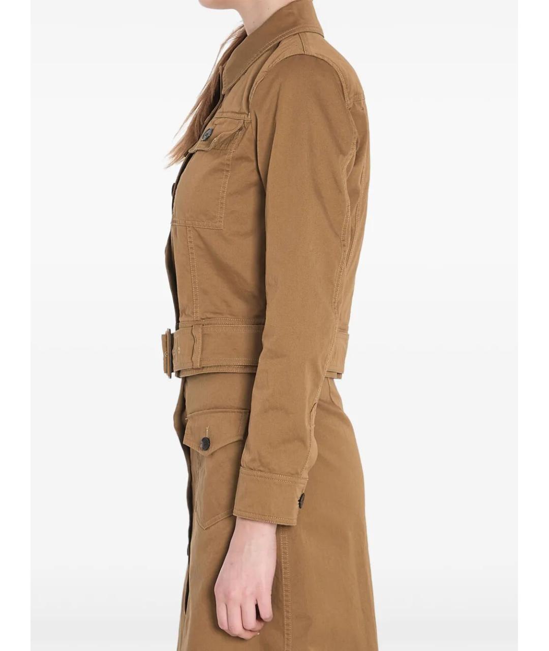 SAINT LAURENT Бежевая хлопковая куртка, фото 4