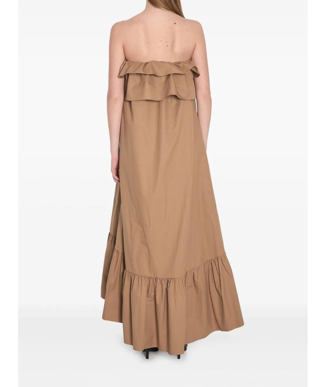 SAINT LAURENT Бежевое хлопковое повседневное платье, фото 5